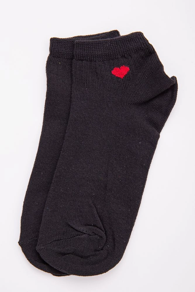 Купити Жіночі короткі шкарпетки чорного кольору з принтом 131R137088 оптом - Фото №1