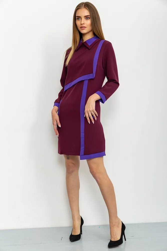 Купити Сукня, колір бордовий, 167R1115 - Фото №1