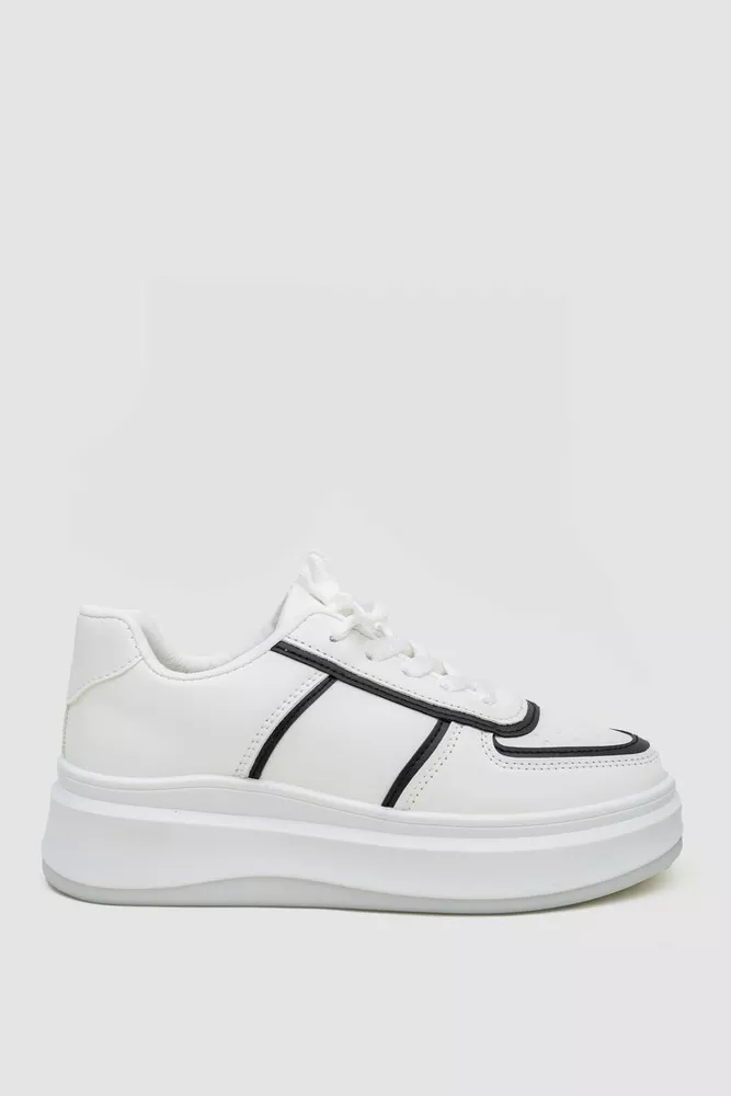 Купити Кросівки жіночі, колір біло-чорний, 243R188-201 оптом - Фото №1