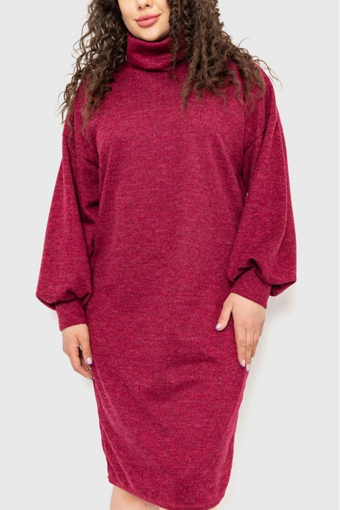 Купити Сукня вільного крою, колір бордовий, 153R2193 - Фото №1
