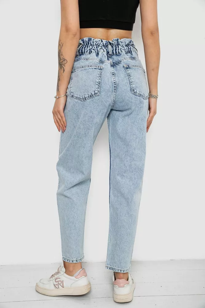 Купити Джинси жіночі Mom-fit, колір блакитний, 244R1601S20 оптом - Фото №4