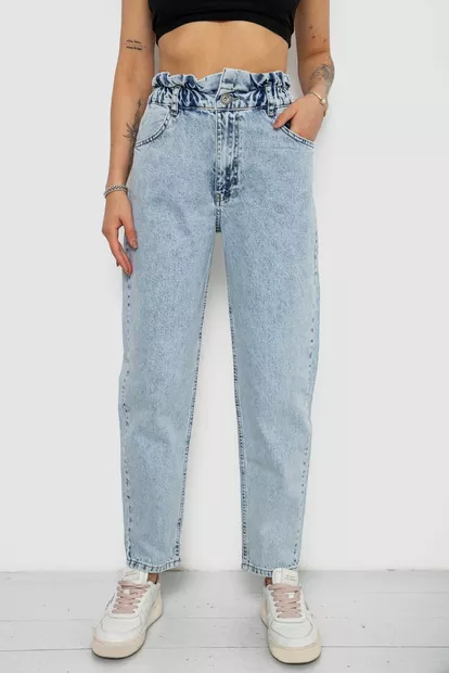 Джинсы женские Mom-fit, цвет голубой, 244R1601S20