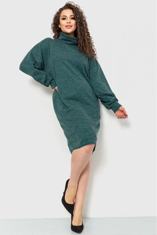 Купити Сукня вільного крою, колір зелений, 153R2193 - Фото №1