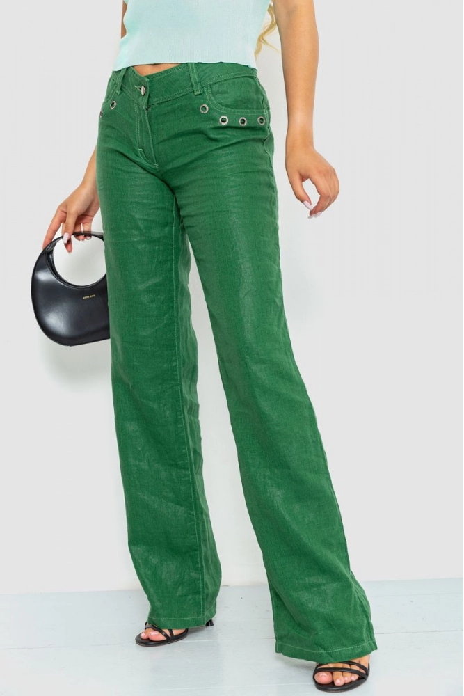 Купити Штани жіночі, колір зелений, 201R3383 - Фото №1