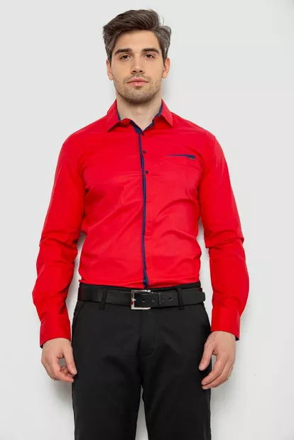 Сорочка чоловіча з довгим рукавом, колір червоний, 214R7009