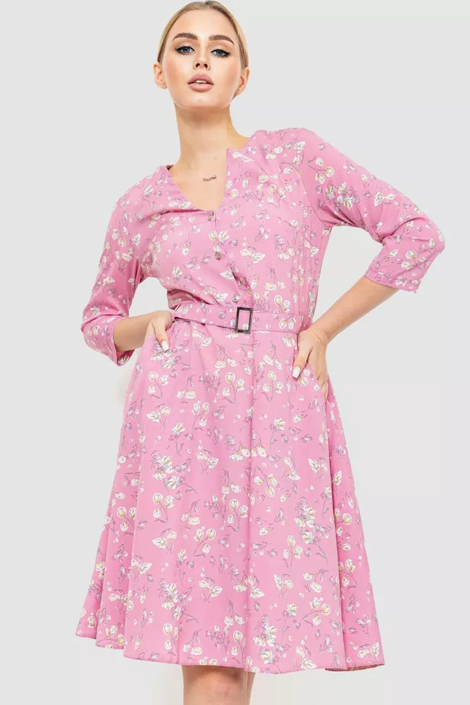 Купити Сукня софт, колір рожевий, 230R032-2 - Фото №1