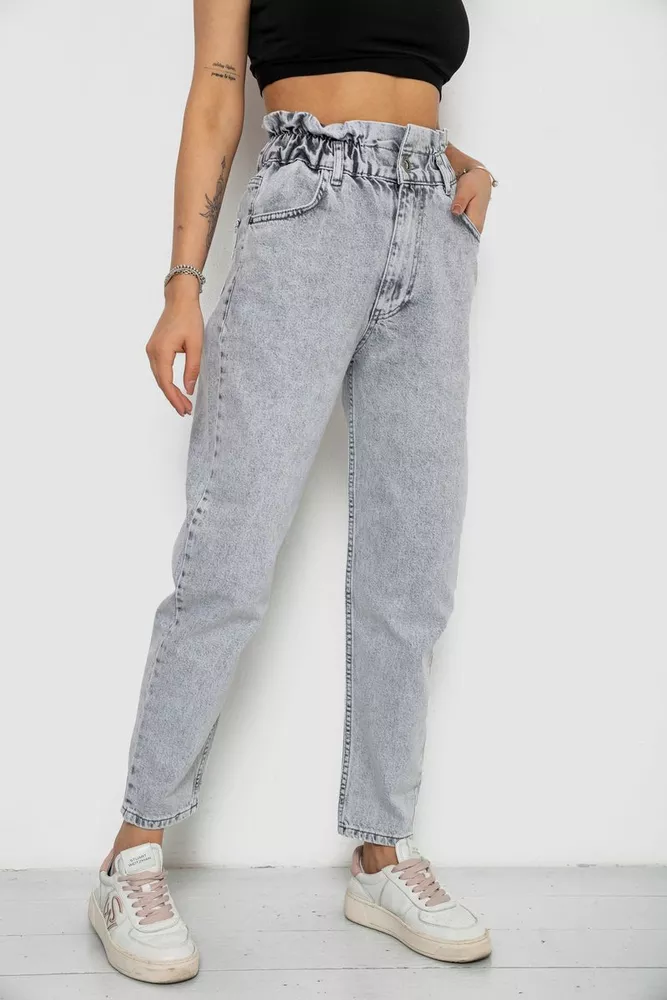 Купити Джинси жіночі Mom-fit, колір сірий, 244R1601S20 - Фото №3
