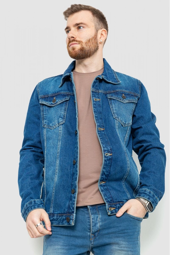 Купити Джинсова куртка чоловіча, колір синій, 157R9623 - Фото №1