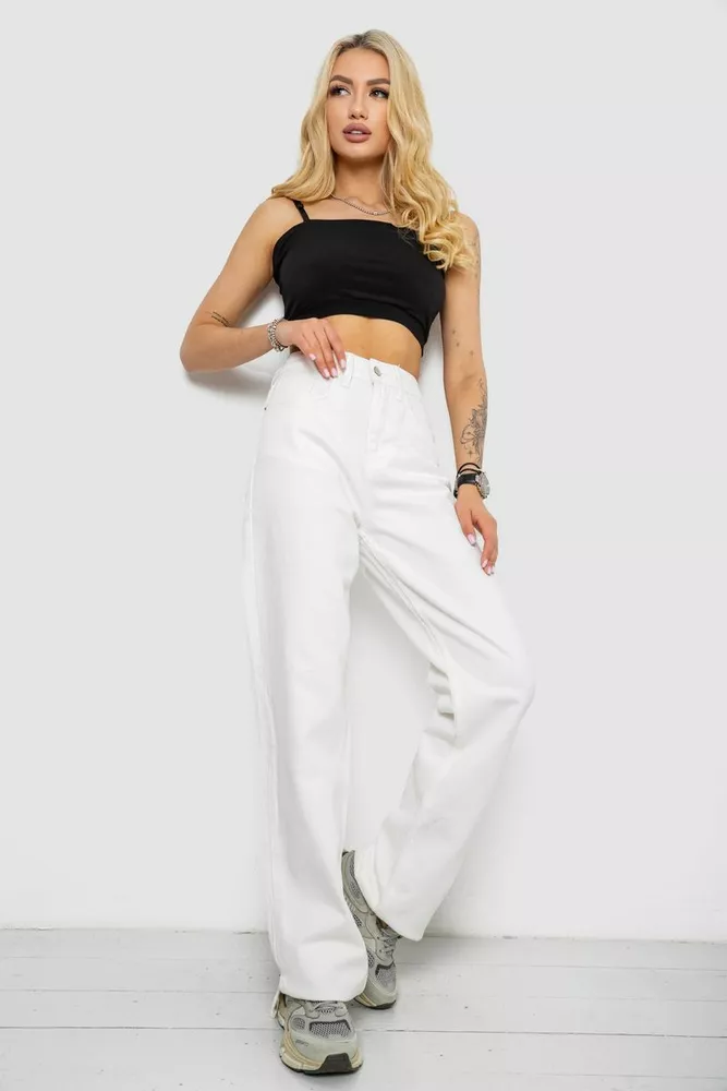 Купити Джинси жіночі Loose Fit, колір білий, 182R1088 - Фото №2