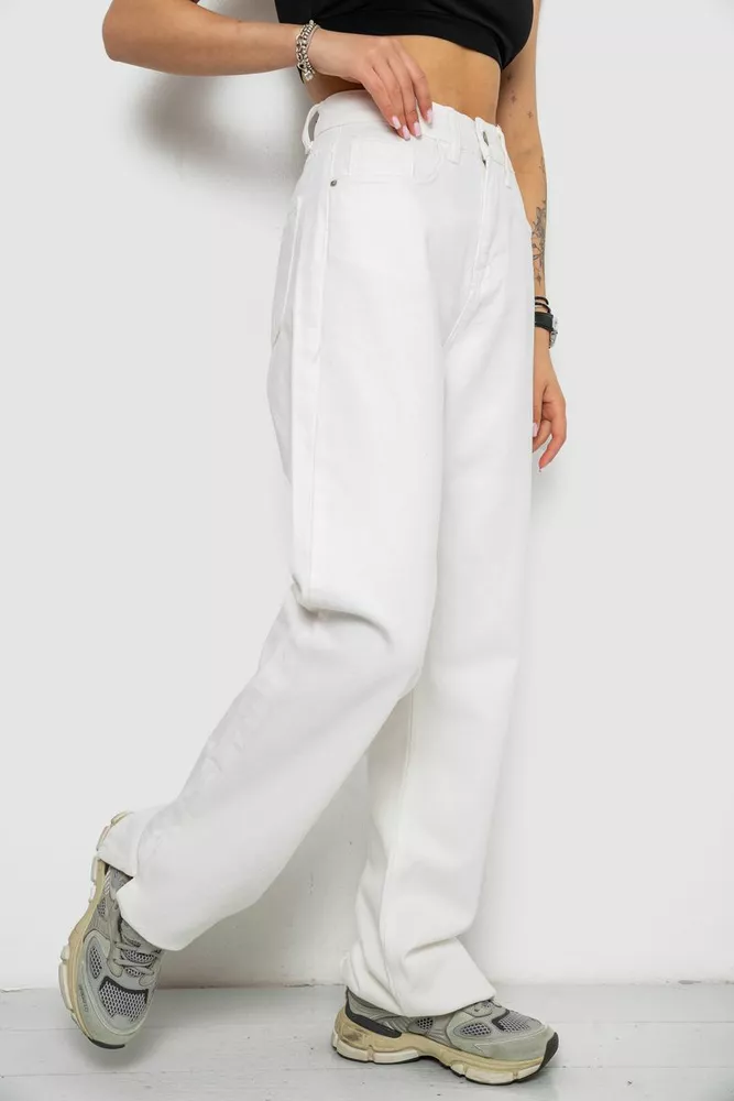Купити Джинси жіночі Loose Fit, колір білий, 182R1088 - Фото №3