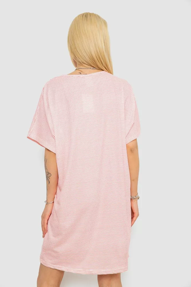 Купити Нічна сорочка в смужку, колір рожево-білий, 238R15022-1 - Фото №4