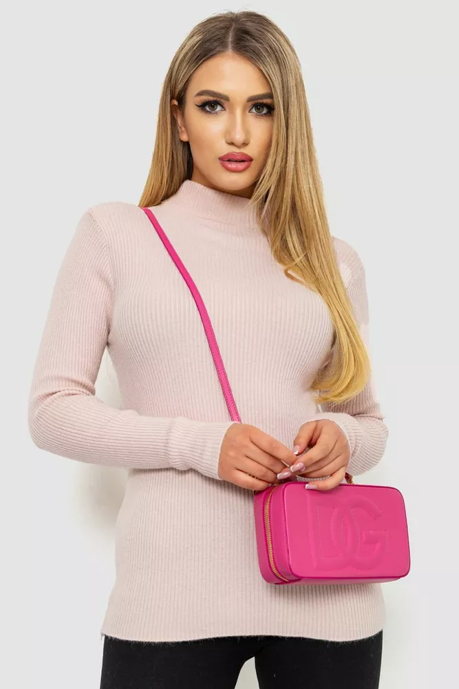 Купити Кофта жіноча однотонна базова, колір світло-рожевий, 244R2032 - Фото №1