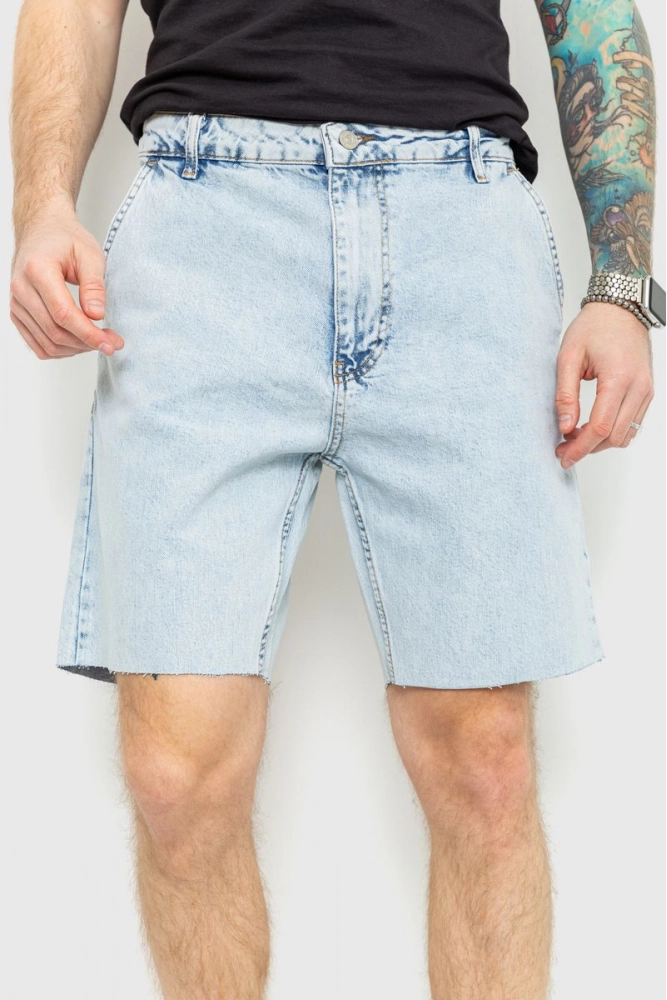 Купити Шорти чоловічі джинсові, колір світло-блакитний, 157R11-21 - Фото №1