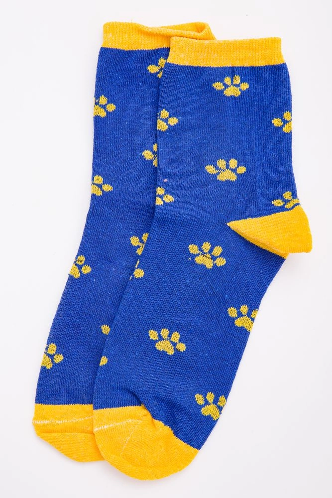 Купити Жіночі шкарпетки в синьо-жовтий принт 131R137085 оптом - Фото №1