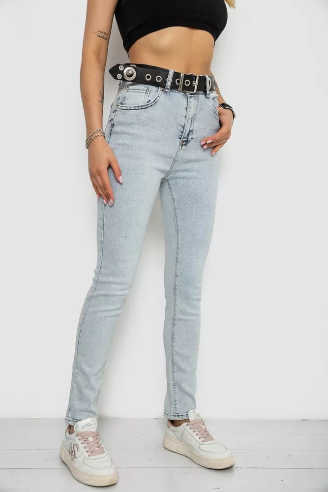 Купити Джинси жіночі Skinny Американки, колір блакитний, 182R00659 - Фото №3