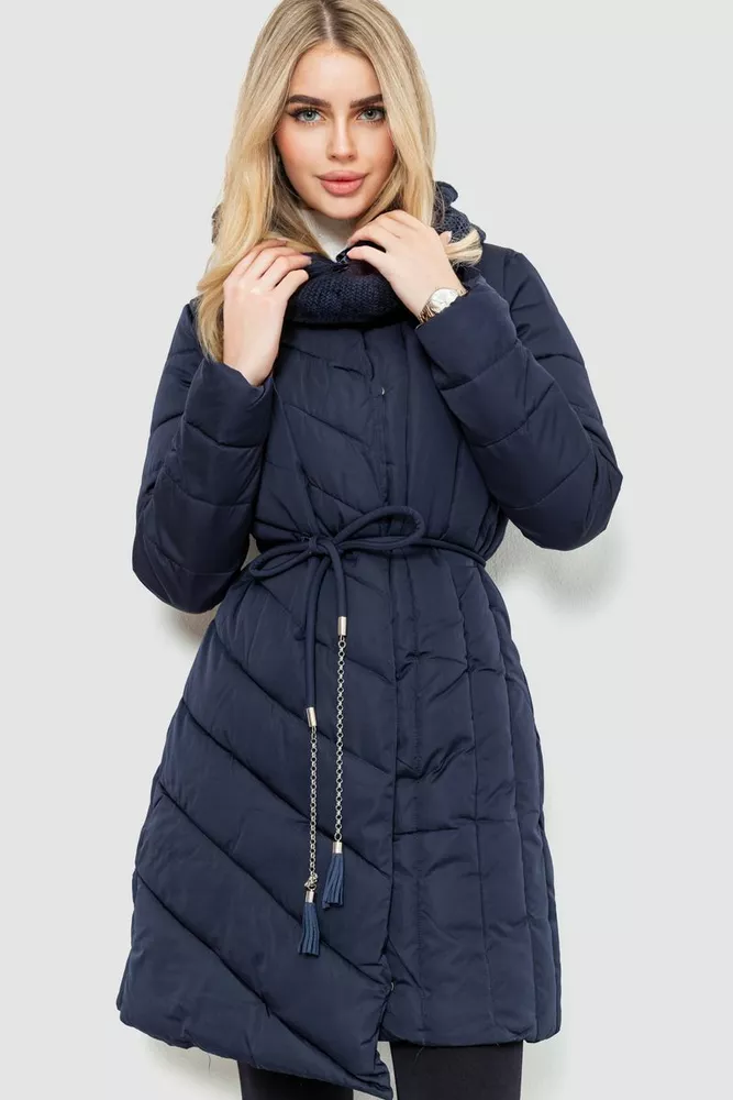 Купити Куртка жіноча + хомут, колір темно-синій, 131R9082 - Фото №1