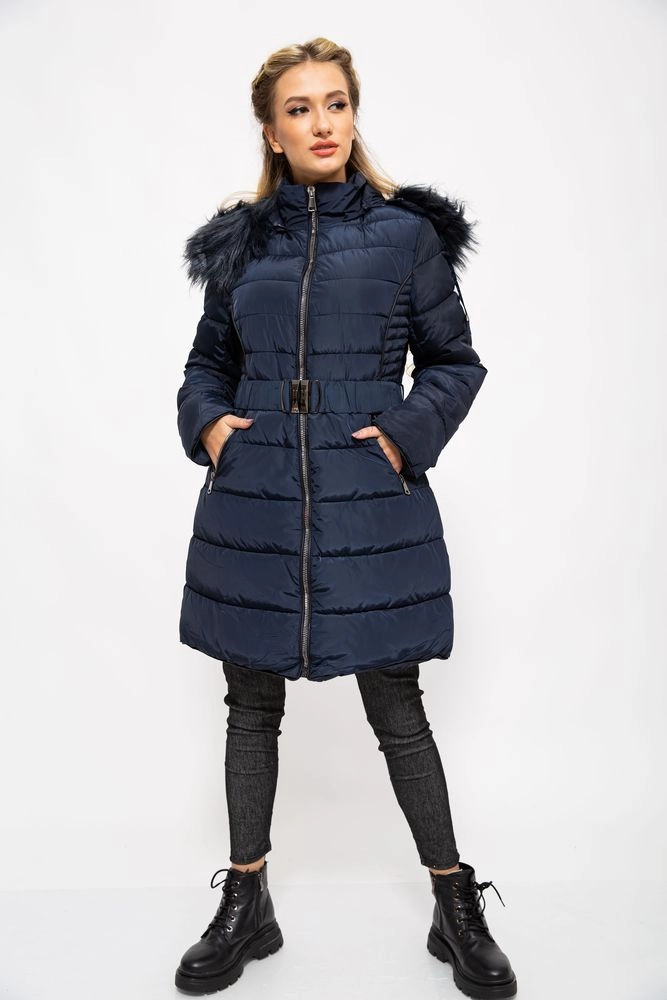 Купити Куртка жіноча зимова  - уцінка, колір темно-синій, 129R8287-U - Фото №1