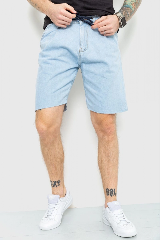 Купити Шорти чоловічі джинсові, колір блакитний, 157R25-21 оптом - Фото №1