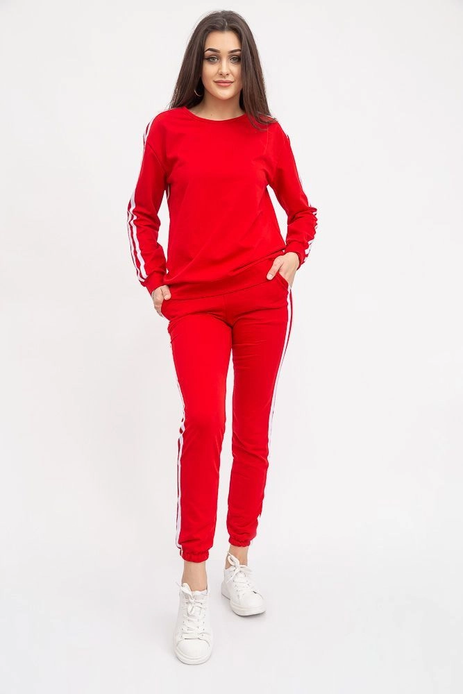 Купити Спорт костюм жіночий, колір червоний, 119R608 - Фото №1