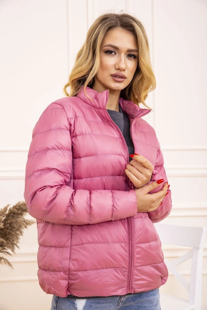 Купить Куртка женская тонкая пуховая  - уценка, цвет розовый, 129R7449-U-1 - Фото №1
