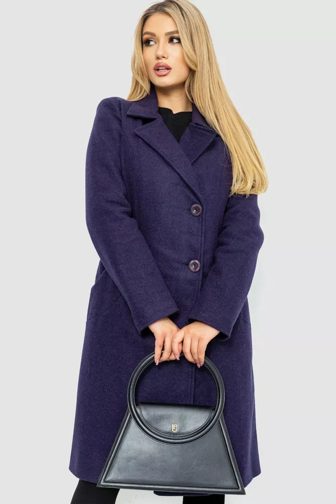 Купить Пальто женское, цвет темно-фиолетовый, 186R290 - Фото №1