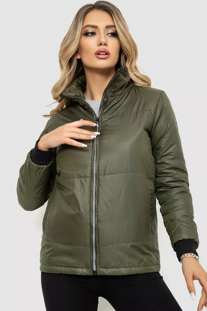 Купити Куртка жіноча демісезонна, колір хакі, 244R1505 оптом - Фото №1