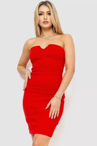 Сукня ошатна коротка, колір червоний, 186R020