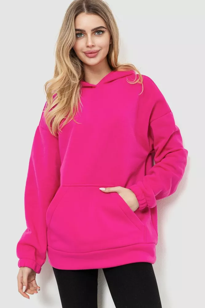 Купити Худі жіноча тринитка на флісі, колір рожевий, 102R364 - Фото №1