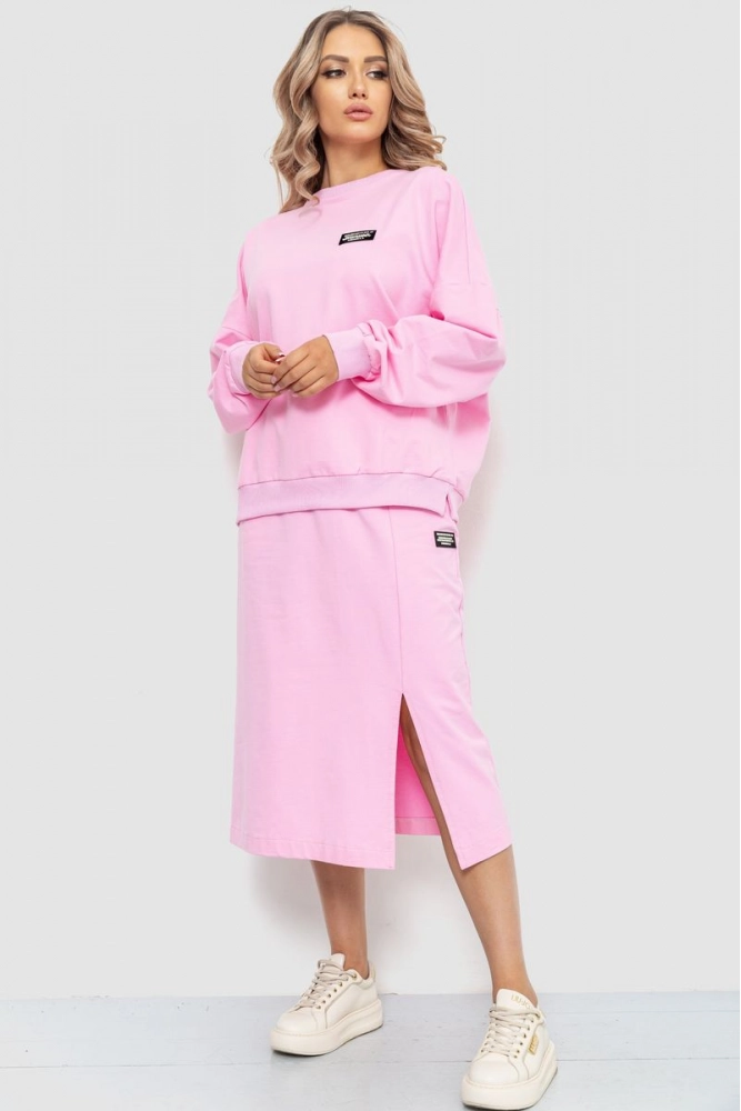 Купити Костюм жіночий повсякденний, колір світло-рожевий, 115R0517-1 - Фото №1