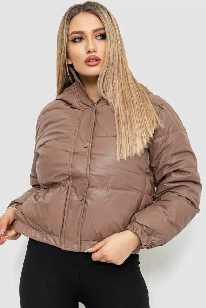 Купити Куртка жіноча демісезонна екошкіра, колір мокко, 214R729 оптом - Фото №1