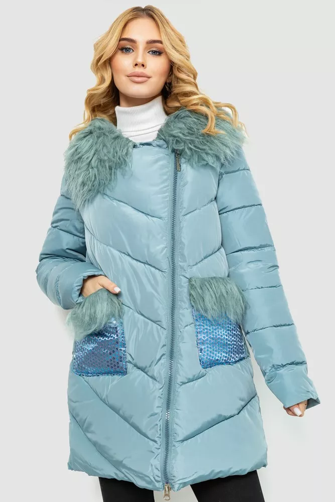 Купить Куртка женская однотонная, цвет светло-оливковый, 235R5068 - Фото №1