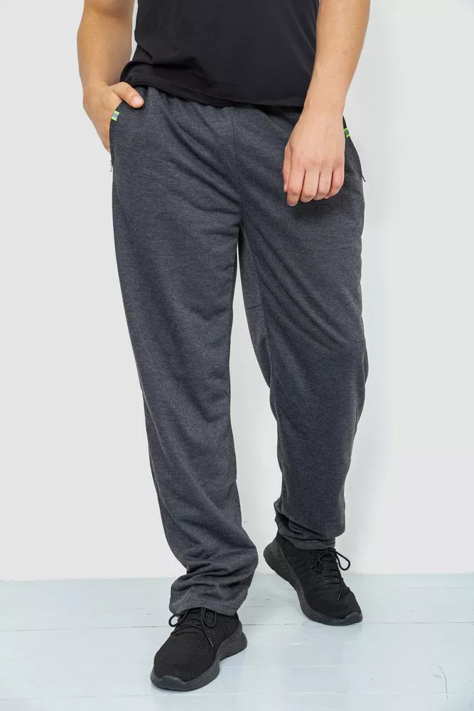 Купить Спорт штани мужские, цвет темно-серый, 244R41297 оптом - Фото №1