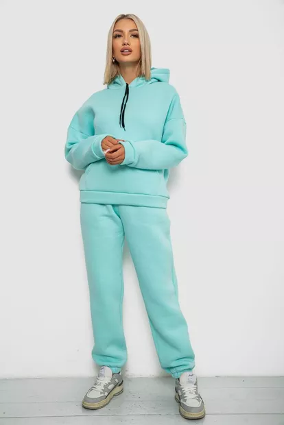 Спортивный костюм женский на флисе, цвет мятный, 238R5726