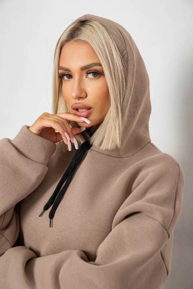 Купити Спортивний костюм жіночий на флісі, колір темно-бежевий, 238R5726 оптом - Фото №6