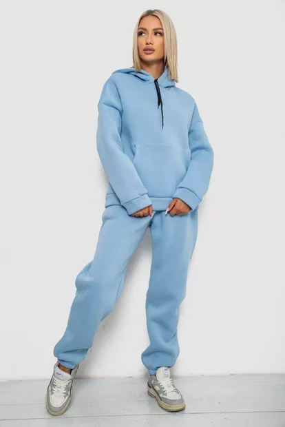 Спортивный костюм женский на флисе, цвет голубой, 238R5726