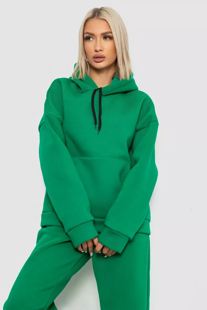 Купити Спортивний костюм жіночий на флісі, колір зелений, 238R5726 - Фото №2