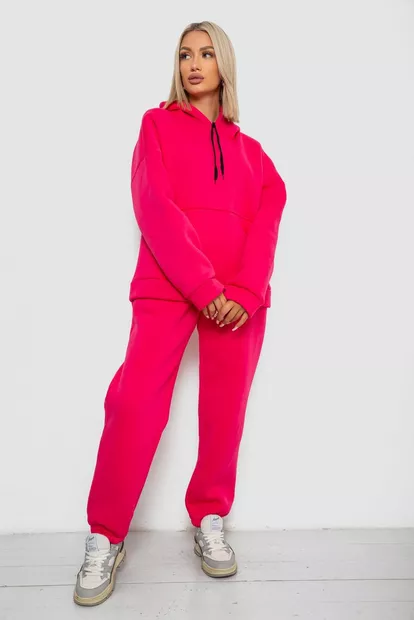 Спортивный костюм женский на флисе, цвет малиновый, 238R5726