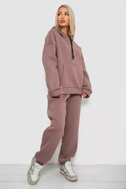 Спортивный костюм женский на флисе, цвет мокко, 238R5726