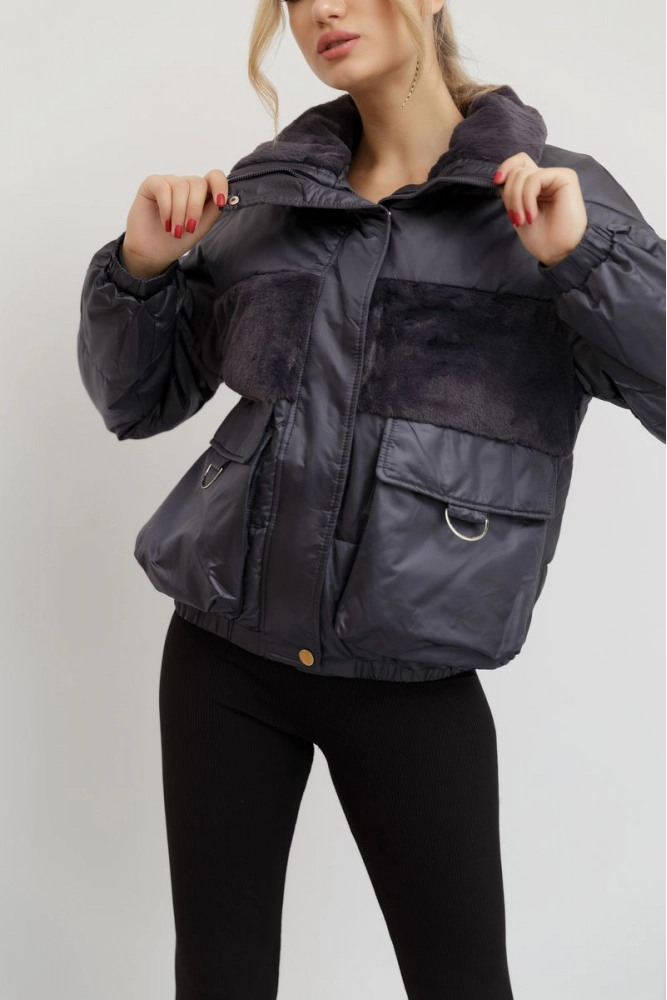 Купити Куртка жіноча демісезонна  - уцінка, колір графіт, 131R3066-U - Фото №1