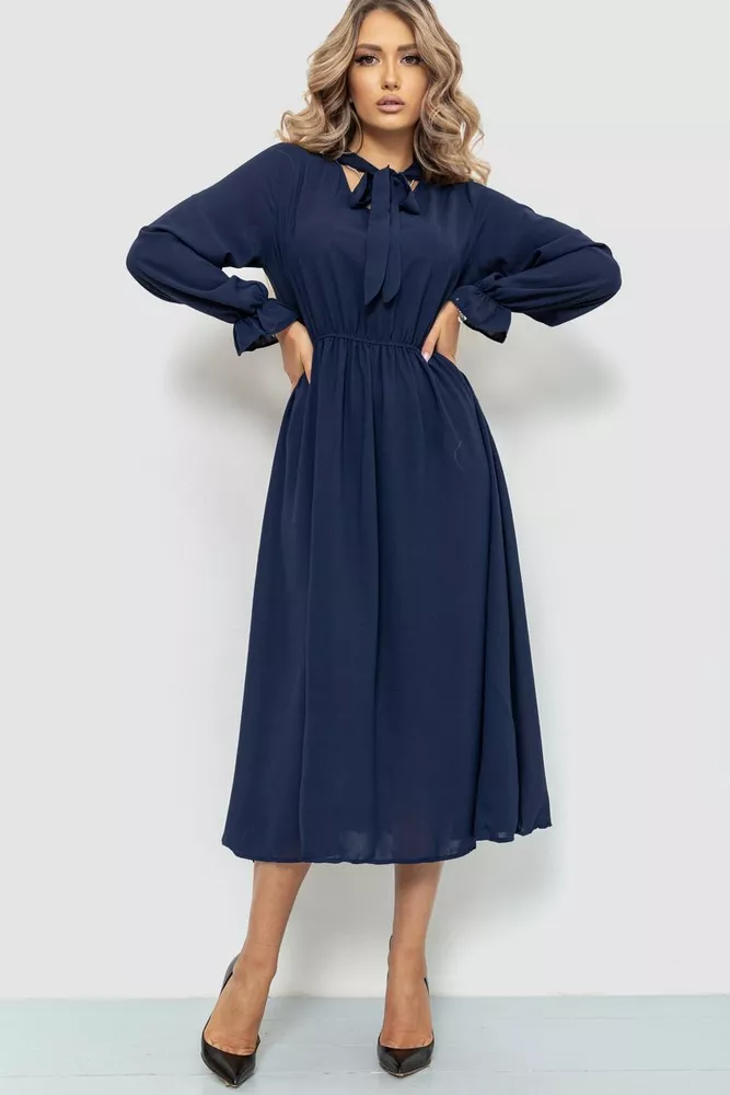 Купити Ошатне плаття, колір темно-синій, 204R601 - Фото №1