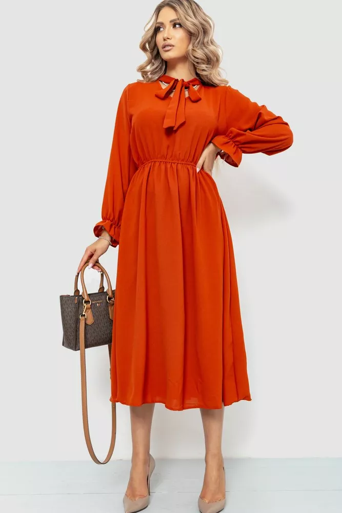 Купити Ошатне плаття, колір теракотовий, 204R601 оптом - Фото №1