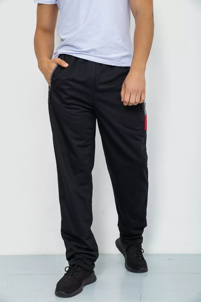 Купить Спорт штаны мужские, цвет черный, 244R41125 оптом - Фото №1