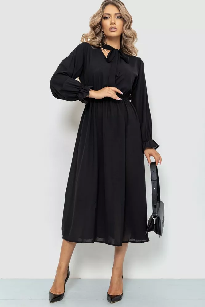 Купити Ошатне плаття, колір чорний, 204R601 - Фото №1