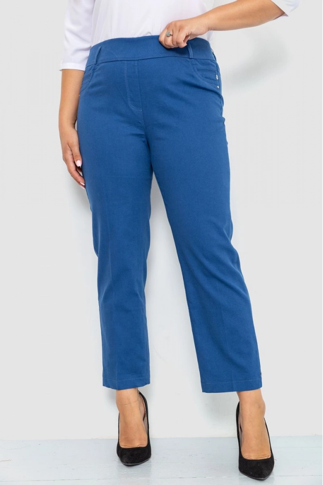 Купити Штани жіночі класичні, колір джинс, 214R309 оптом - Фото №1