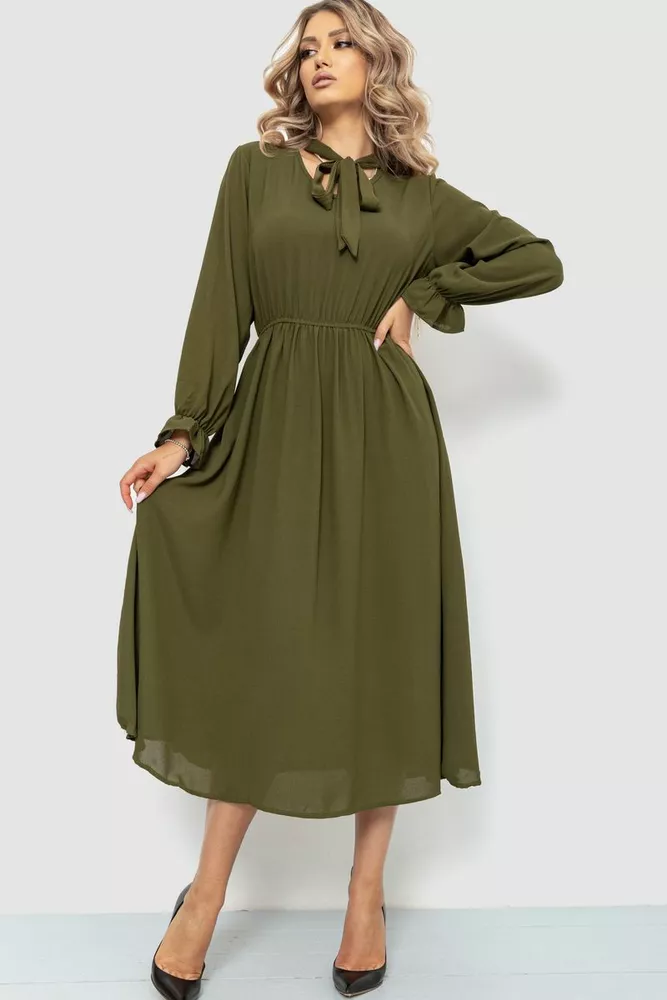 Купити Ошатне плаття, колір хакі, 204R601 оптом - Фото №1