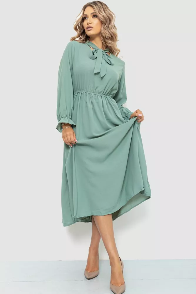 Купить Платье нарядное, цвет оливковый, 204R601 - Фото №1