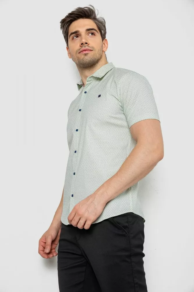 Купити Сорочка чоловіча однотонна, колір оливковий, 214R6917-13 - Фото №3