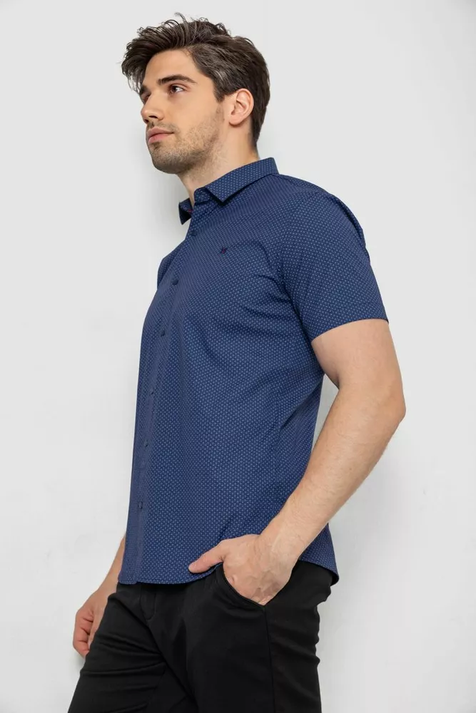 Купити Сорочка чоловіча однотонна, колір синій, 214R6917-13 - Фото №3