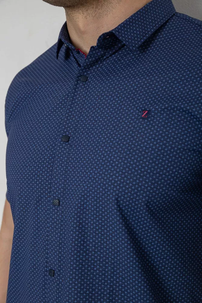 Купити Сорочка чоловіча однотонна, колір синій, 214R6917-13 - Фото №5
