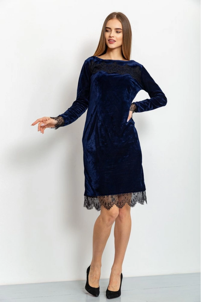 Купить Платье нарядноне, цвет темно-синий, 167R811 - Фото №1